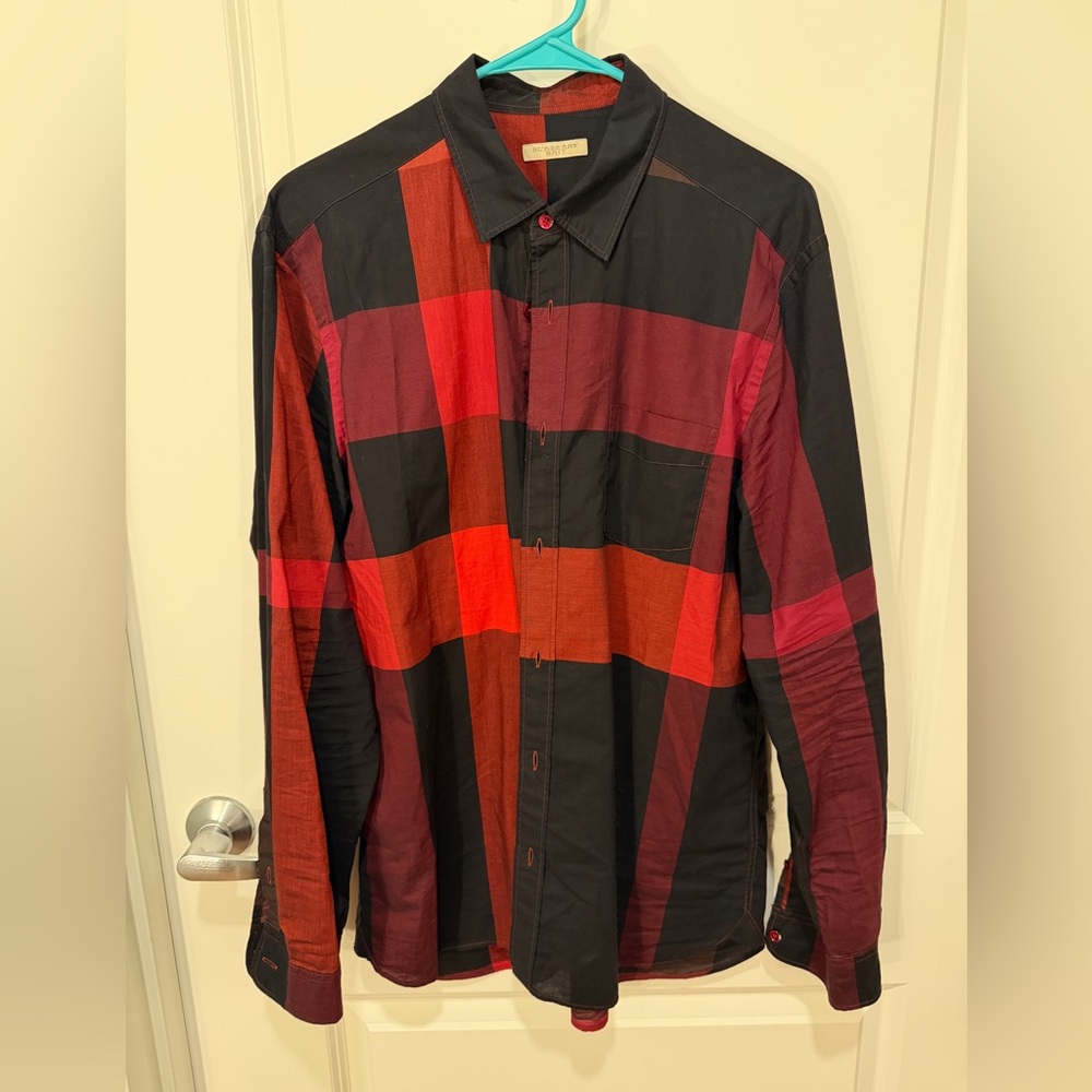 Burberry Black and Red Checkered Shirt